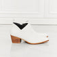 Embroidered Crossover Cowboy Bootie in White