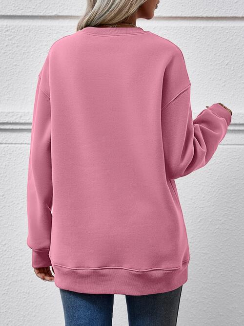 FELIZ NAVIDAD Round Neck Drop Shoulder Sweatshirt