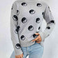 Patterned Drop Shoulder Sweater