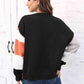 Color Block Round Neck Sweater