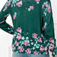 Floral Button Front Round Neck Cardigan