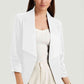 Ruched Open Front Blazer