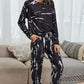 Tie-Dye Round Neck Top and Drawstring Waist Joggers Lounge Set