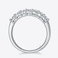 Moissanite Platinum-Plated Half-Eternity Ring