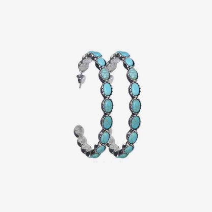 Artificial Turquoise C-Hoop Earrings