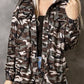 Camouflage Button Up Hooded Jacket