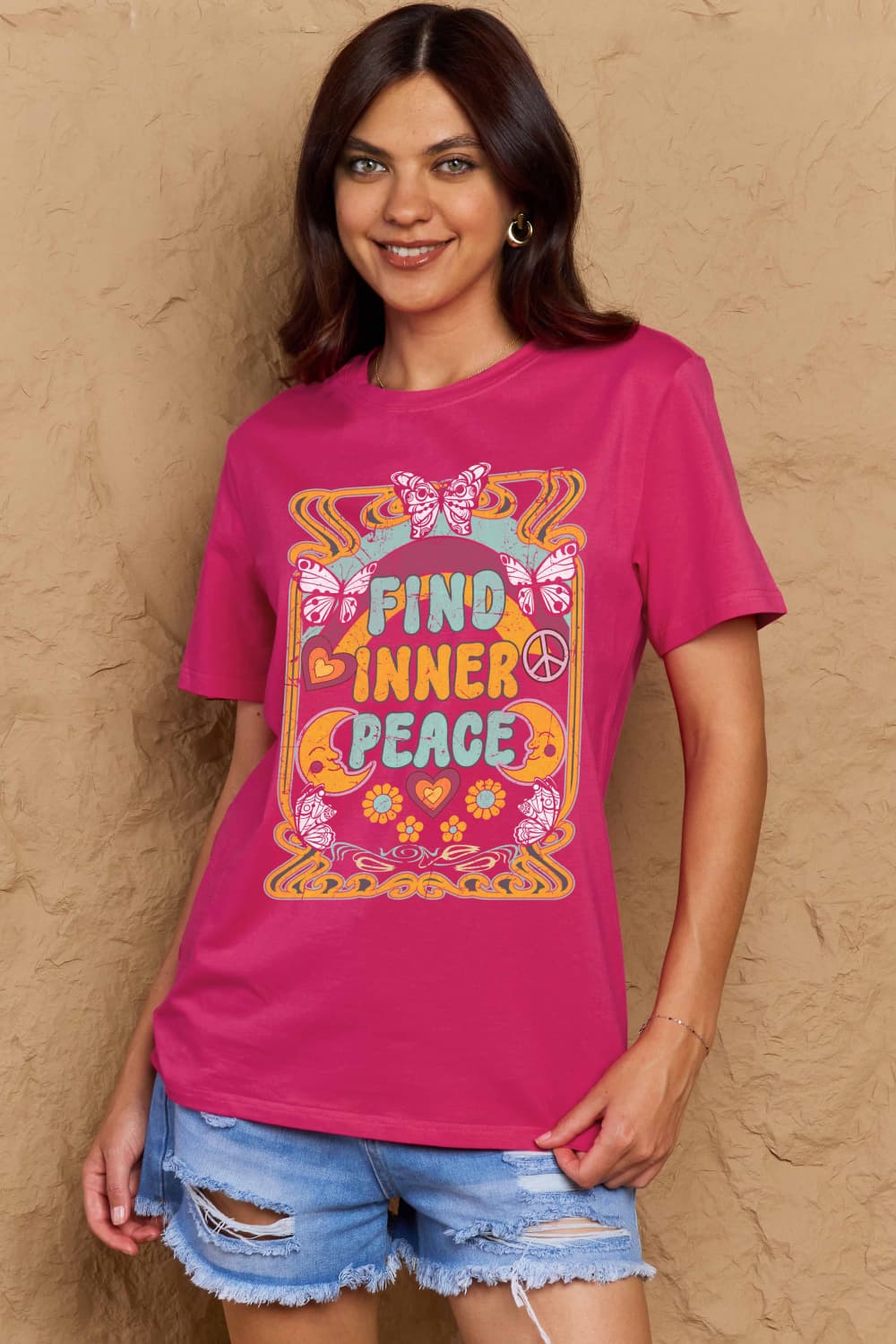 FIND INNER PEACE Graphic Cotton T-Shirt