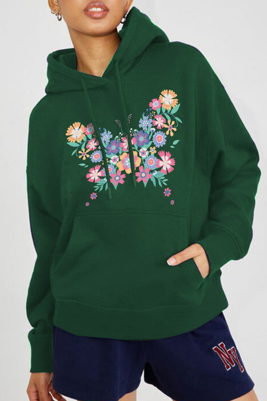 Floral Butterfly Graphic Hoodie