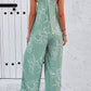 Printed Wide Strap Jumpsuit with Pockets