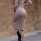 Ribbed Mock Neck Sweater Dress