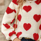 Fuzzy Heart Dropped Shoulder Sweatshirt