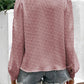 Swiss Dot Lace Trim Long Sleeve Shirt
