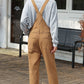 Wide Strap Buttoned Straight Overalls