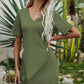 Twisted V-Neck Short Sleeve Dress