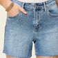 Judy Blue High Waist Rhinestone Decor Denim Shorts