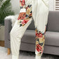 Printed Round Neck Top and Pants Lounge Set