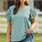 Plus Size Butterfly Sleeve Round Neck Top