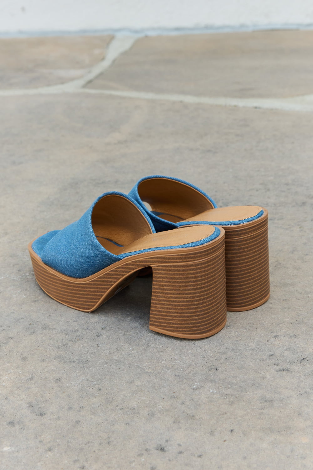 Essential Platform Heel Denim Sandals