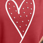 Heart Pearl Detail Round Neck Sweatshirt
