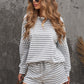 Striped Dropped Shoulder Top and Shorts Lounge Set