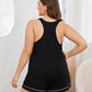 Plus Size Contrast Piping Racerback Tank and Shorts Lounge Set