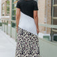 Leopard Color Block V-Neck Slit Dress