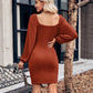 Asymmetrical Surplice Puff Sleeve Mini Dress