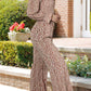 Floral Smocked Flounce Sleeve Square Neck Jumpsuit