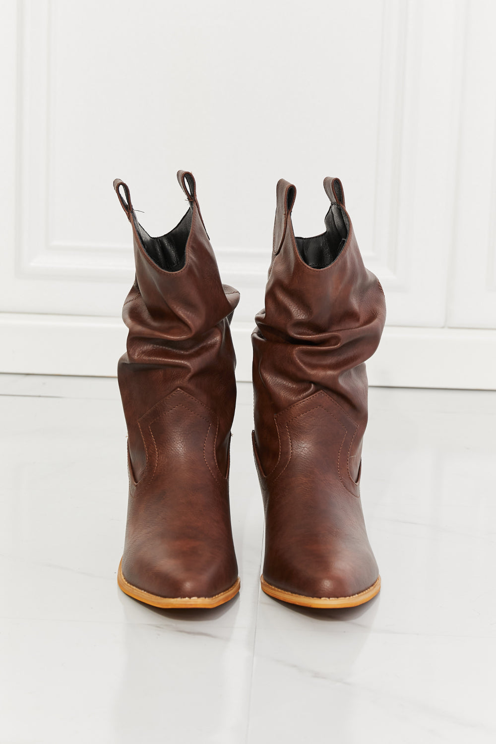 Texas Scrunch Cowboy Boots in Brown