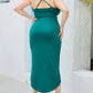 Plus Size High-Low Ruched Surplice Cami Dress