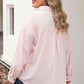 Plus Size Collared Neck Button Front Long Sleeve Shirt