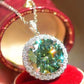 10 Carat Moissanite Pendant Platinum-Plated Necklace