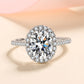 2 Carat Moissanite 925 Sterling Silver Halo Ring