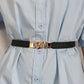 Zinc Alloy Buckle Elastic PU Belt