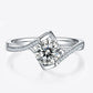 1 Carat Moissanite 925 Sterling Silver Twisted Ring
