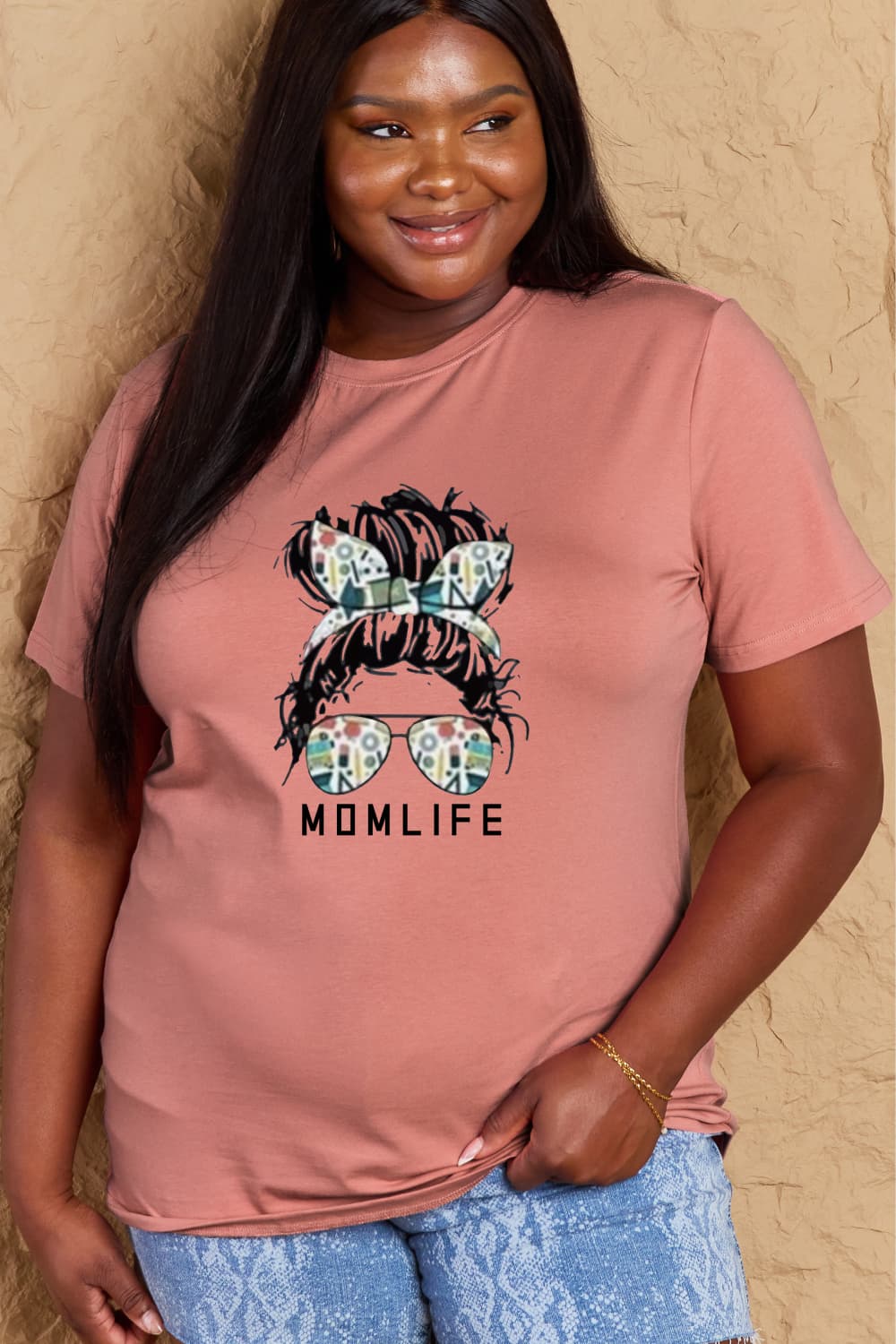 MOM LIFE Graphic Cotton T-Shirt
