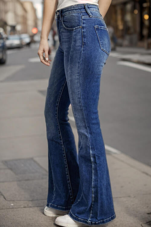 Plus Size High Waist Flare Jeans