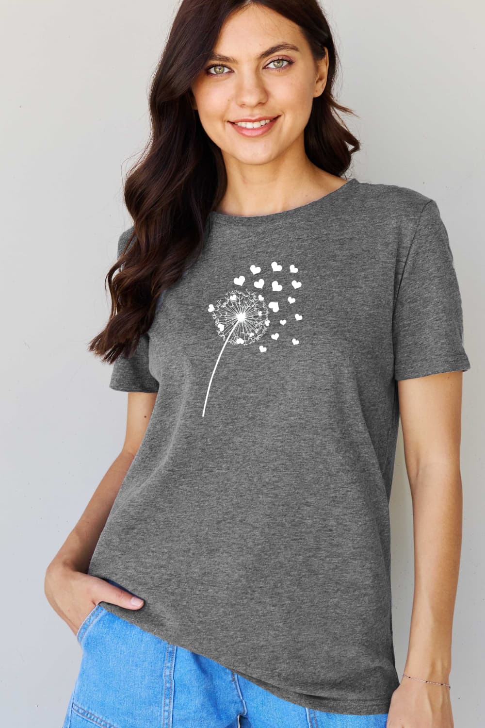 Dandelion Heart Graphic Cotton T-Shirt