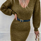 Ribbed Long Sleeve Sweater Dress