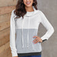Color Block Raglan Sleeve Drawstring Sweatshirt