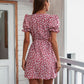 Ditsy Floral Cutout Puff Sleeve Mini Dress, 3 Colors