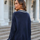 Buttoned V-Neck Long Sleeve Cardigan