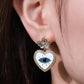 Evil Eye Heart-Shaped Drop Earrings