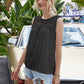 Spliced Lace Round Neck Tank