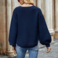 Round Neck Lantern Sleeve Sweater