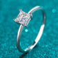 925 Sterling Silver Moissanite Solitaire Ring