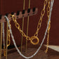 Beaded Double-Layered Titanium Steel Necklace
