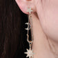 Inlaid Pearl Star and Moon Drop Earrings
