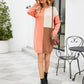 Color Block Dropped Shoulder Sweater Dress