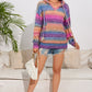 Multicolor Dropped Shoulder Hooded Sweater